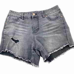 Vanilla Star High Rise Midi Distressed Shorts 9